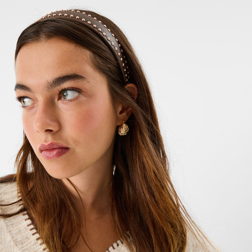 Studded Faux Leather Headband