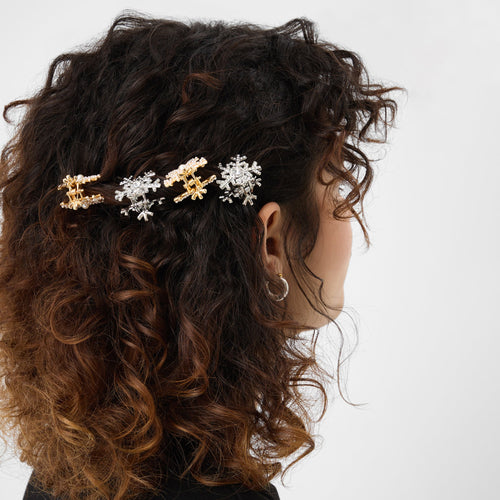 Pack of 4  Mini Snowflake Hair  Claw Clips