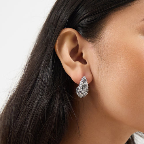 Diamanté Curve Teardrop Earrings