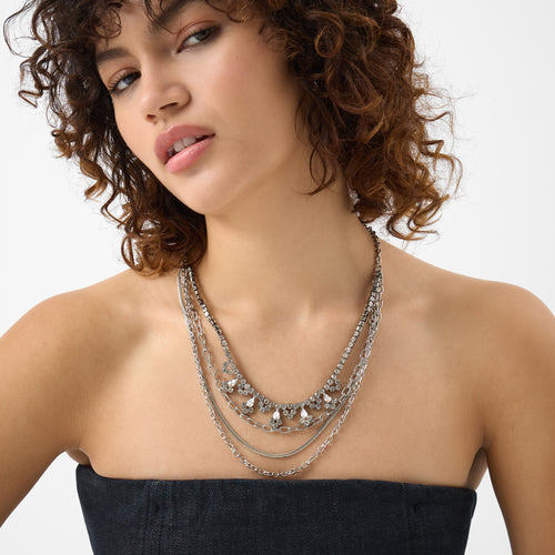 Diamante Chain Layered Necklace