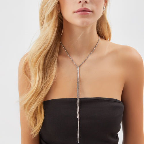 Cupchain Diamanté Lariat Necklace