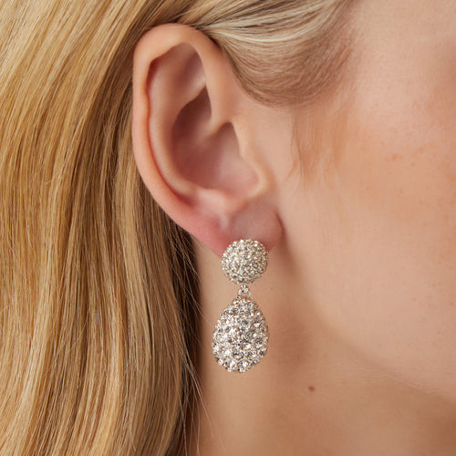 Accessorize London Women's Double Drop Diamanté Earrings