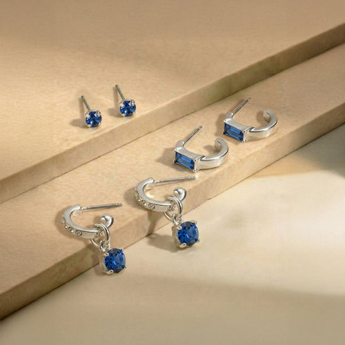 Sparkle Hoop Stud Earrings Pack of 3