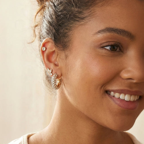 Pavé Hoop & Stud Earrings