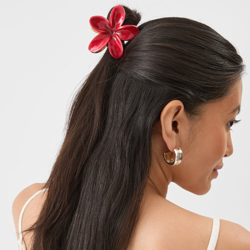 Tropical Flower Enamel Hair Claw Clip
