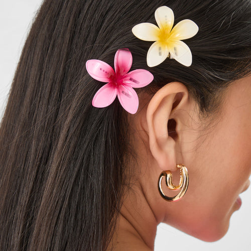 Pack of 2 Tropical Flower Hair Clips