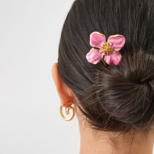 Enamel Flower French Hair Pin