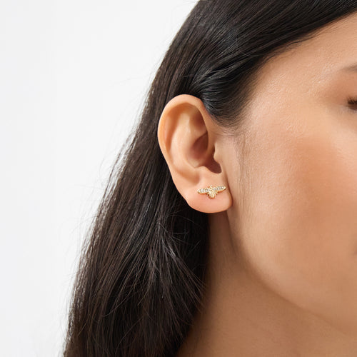 Bee Diamanté Stud Earrings
