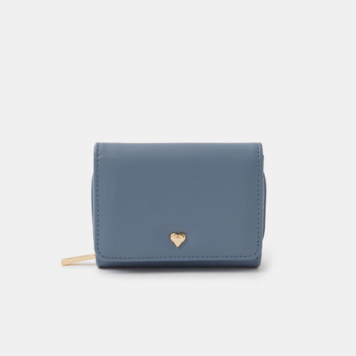 Blue Heart Tri-Fold Purse