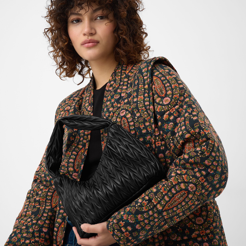 Ruched Handbag Black