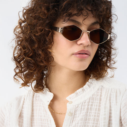 Hexagonal Metal Sunglasses