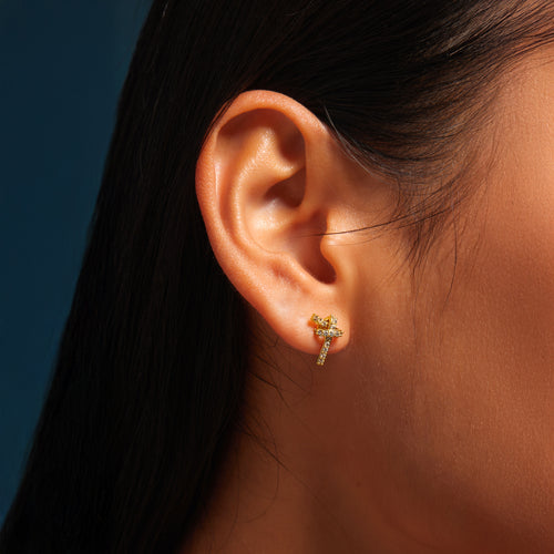 Accessorize London Women's 14k Gold-Plated Diamanté Knot Stud Earrings