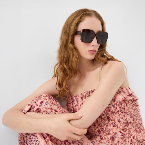 Square Leopard Print Sunglasses