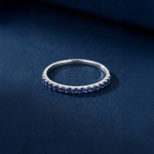 925 Sterling Silver Blue Pavé Ring Silver