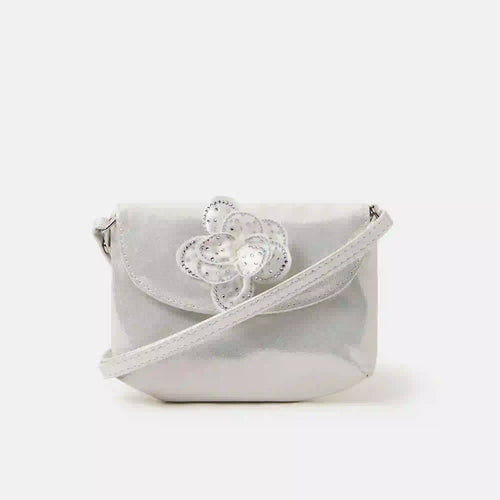 Girls Diamanté Flower Crossbody Bag