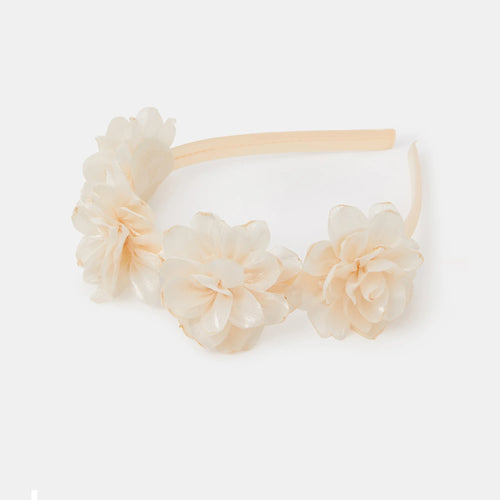 Girls Flower Crown Headband Gold