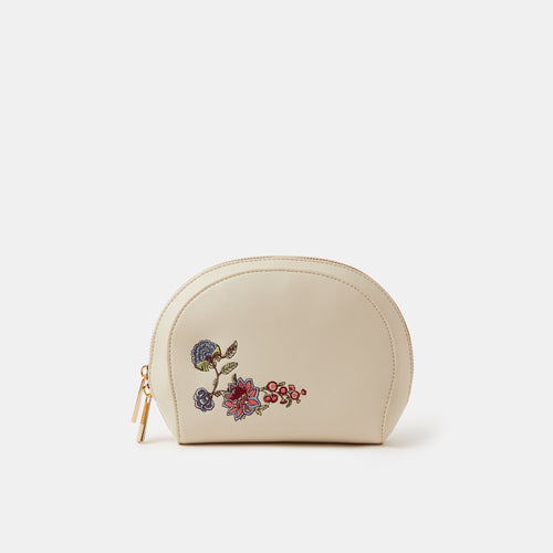 Floral Embroidered Make Up Bag