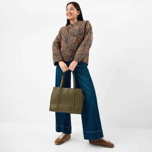 Webbing Strap Faux Leather Shoulder Bag