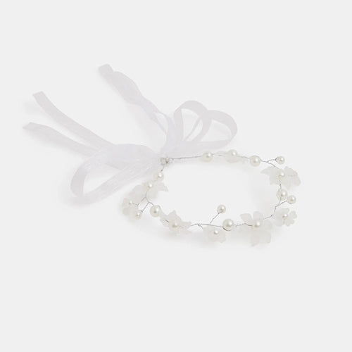 Girls Pearl Flower Crown Headband