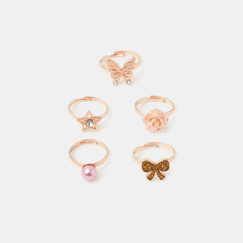Girls Butterfly Bow Ring Set