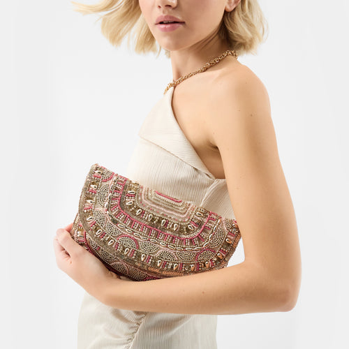 Bead Embellished Clutch Bag