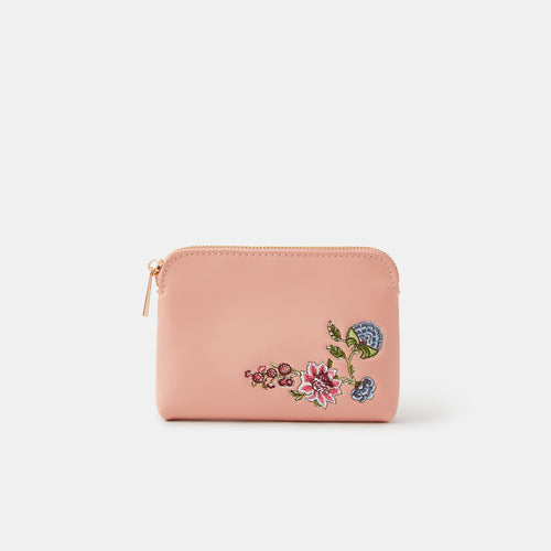 Floral Embroidered Coin Purse