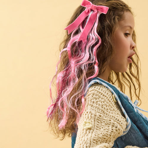 Girls Sparkle Bow Fake Hair