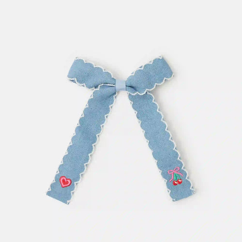 Girls Chambray Bow Hair Clip