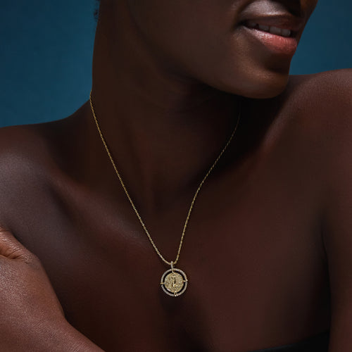 Accessorize London Women's 14k Gold-Plated Diamanté Coin Necklace