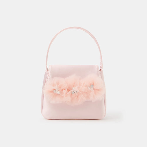 Girls Tulle Flower Satin Bag