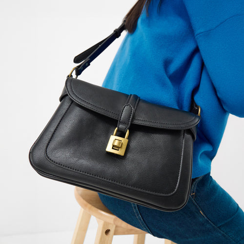 Black Padlock Sling Bag