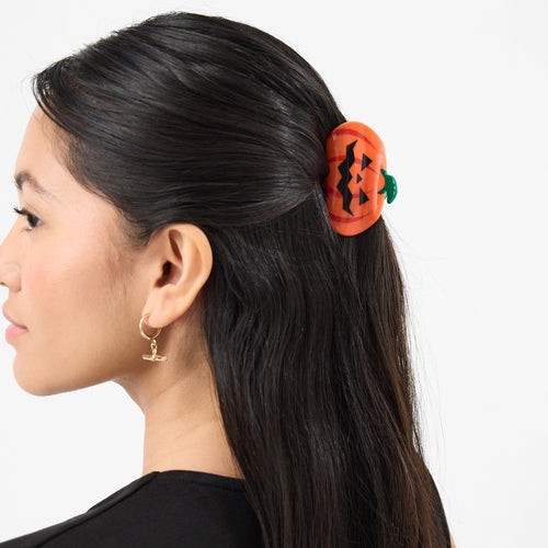 Halloween Pumpkin Hair Claw Clip