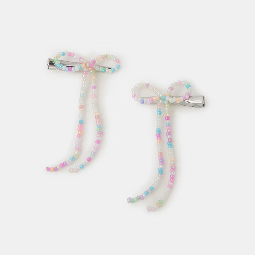 Beaded Bow Slides Set Of 2