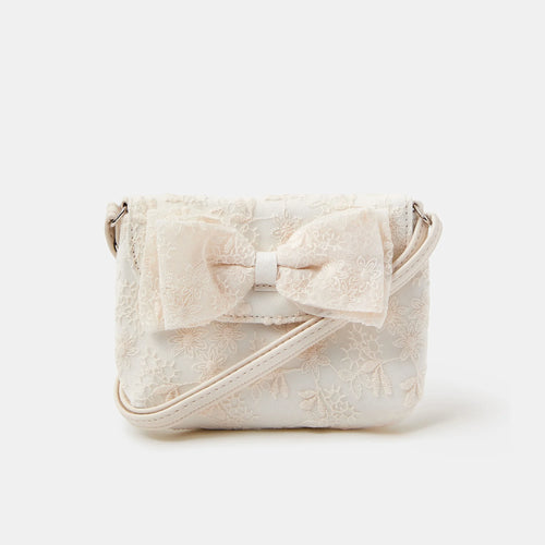 Girls Floral Lace Bow Bag