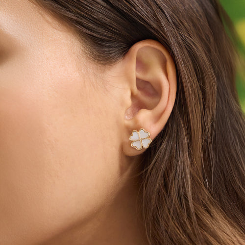 Accessorize London Women's Lucky Clover Stud Earrings