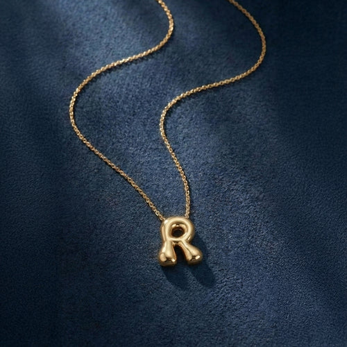 Bubble Initial (O) Pendant Necklace Gold