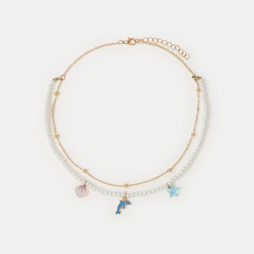 Girls Aquatic Animal Layered Necklace