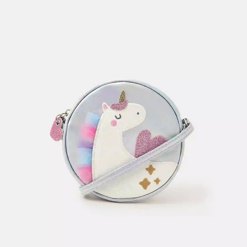 Girls Round Unicorn Sling Bag