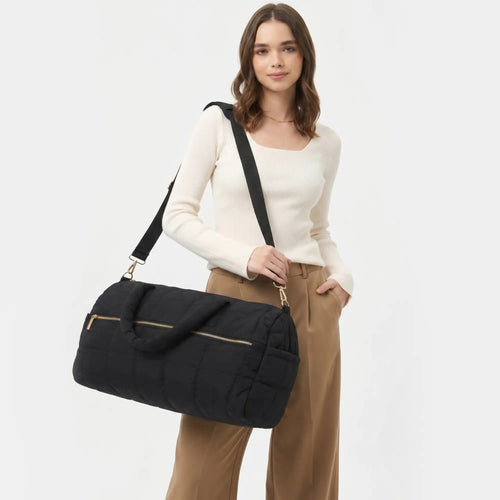 Black Quilted Weekend Bag