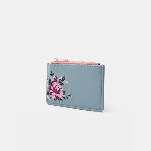 Cross Stitch Flower Cardholder