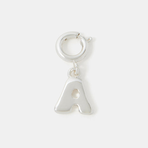 Bubble (A) Initial Jewellery Charm Silver
