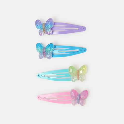 Girls Sparkle Butterfly Hair Clips Set of 4