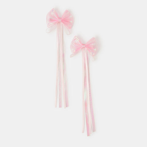 Iridescent Bow Hair Clips Set of 2