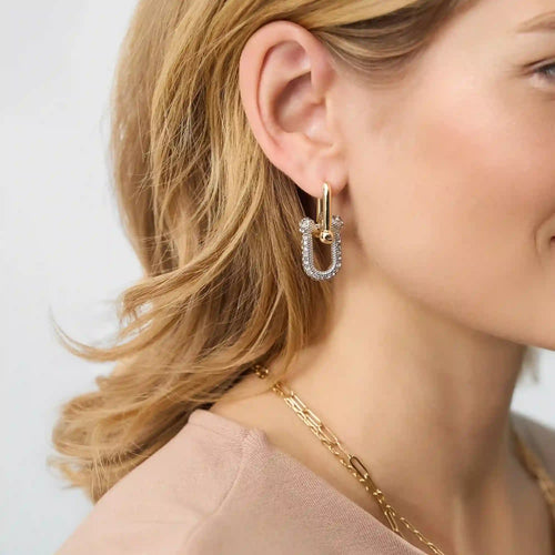 Mixed Metal Carabiner Drop Earrings