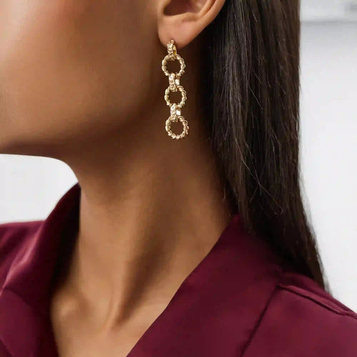 Twist Link Drop Earrings
