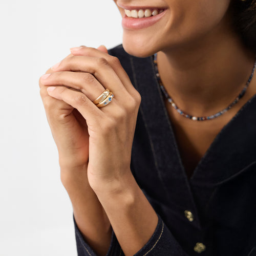Celestial Gem Rings Gold Pack of 2