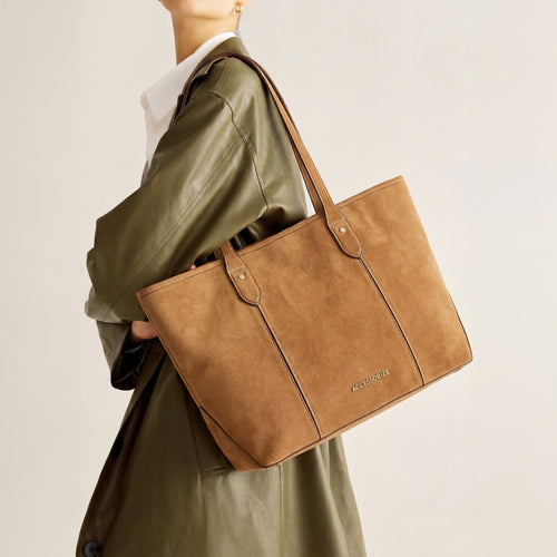 Faux Suede Tote Bag