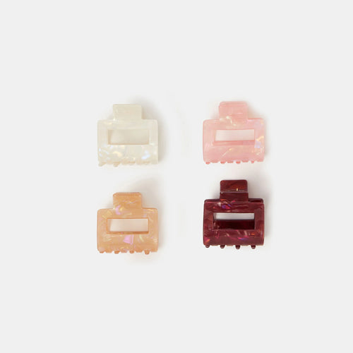 Pack of 4 Iridescent Square Claw Clips