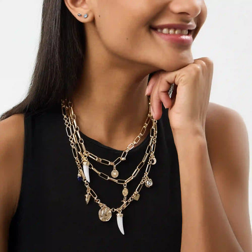 Charm Paper Clip Layered Necklace