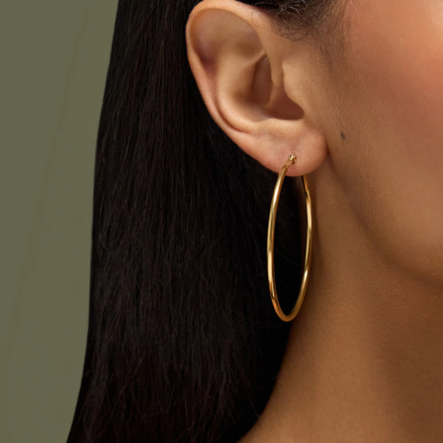 Waterproof Large Stainless Steel Hoop Earrings